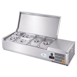 English Elm 47 Inch Stainless Steel Commercial Refrigerated Prep Station with ETL Certified R290 Cooling W3629P514999