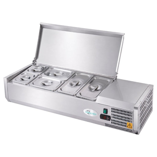 English Elm 47 Inch Stainless Steel Commercial Refrigerated Prep Station with ETL Certified R290 Cooling W3629P514999