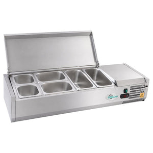 English Elm 47 Inch Stainless Steel Commercial Refrigerated Prep Station with ETL Certified R290 Cooling W3629P514999