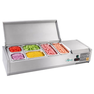 English Elm 47 Inch Stainless Steel Commercial Refrigerated Prep Station with ETL Certified R290 Cooling W3629P514999