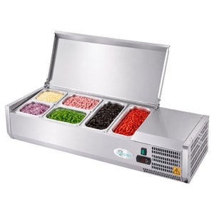 English Elm 47 Inch Stainless Steel Commercial Refrigerated Prep Station with ETL Certified R290 Cooling W3629P514999