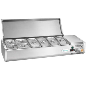 English Elm 59 Inch Commercial Refrigerated Prep Station with Stainless Interior and ETL Certified Cooling W3629P515000