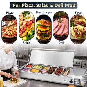 English Elm 59 Inch Commercial Refrigerated Prep Station with Stainless Interior and ETL Certified Cooling W3629P515000