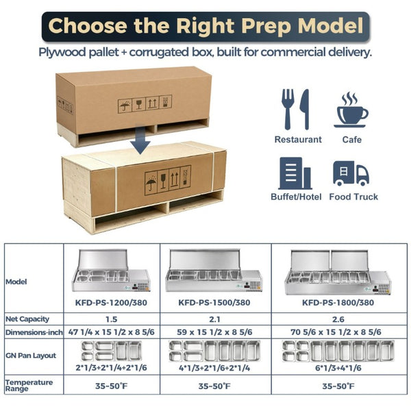 English Elm 59 Inch Commercial Refrigerated Prep Station with Stainless Interior and ETL Certified Cooling W3629P515000