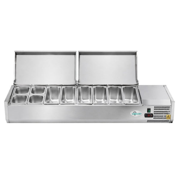 English Elm 71 Inch Refrigerated Prep Station Stainless Steel Countertop Cold Storage ETL Certified W3629P515001