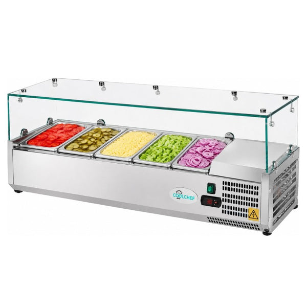 English Elm Coolchef Refrigerated Countertop Prep Station Stainless Steel with Five GN Pans W3629P515002