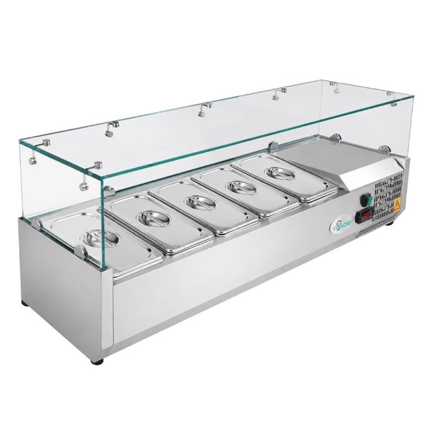 English Elm Coolchef Refrigerated Countertop Prep Station Stainless Steel with Five GN Pans W3629P515002