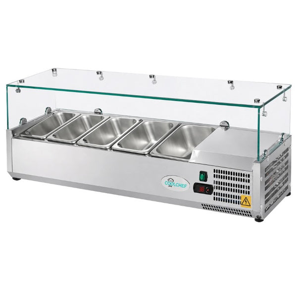 English Elm Coolchef Refrigerated Countertop Prep Station Stainless Steel with Five GN Pans W3629P515002