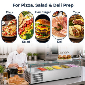 English Elm Coolchef Refrigerated Countertop Prep Station Stainless Steel with Five GN Pans W3629P515002