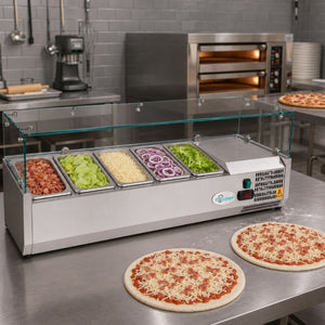 English Elm Coolchef Refrigerated Countertop Prep Station Stainless Steel with Five GN Pans W3629P515002