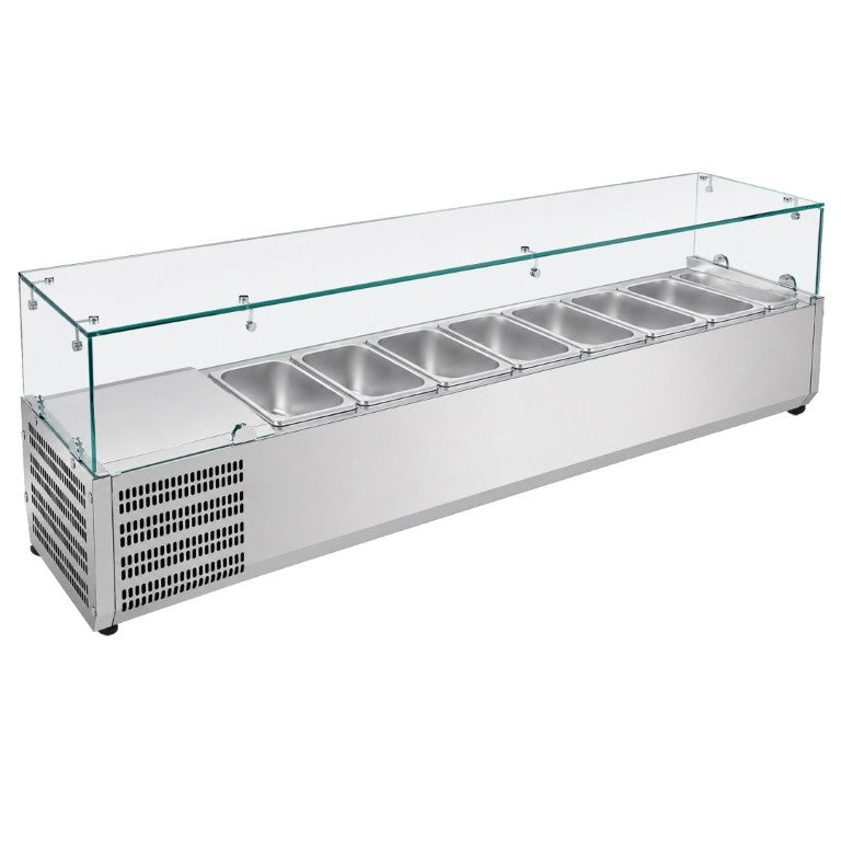 English Elm 71Commercial Refrigerated Prep Rail Stainless Steel Sandwich Salad Station ETL W3629P515004