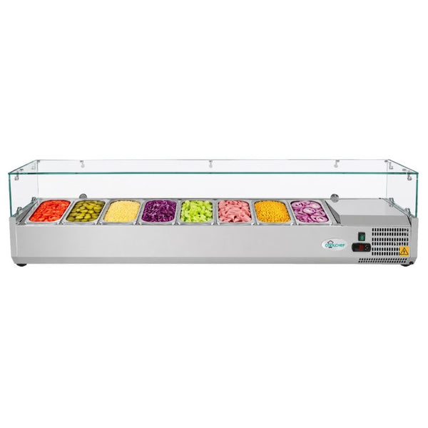 English Elm 71Commercial Refrigerated Prep Rail Stainless Steel Sandwich Salad Station ETL W3629P515004