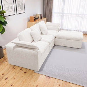 English Elm Modular Cloud Sectional Sofa Four Seat Deep Plush L Shaped Living Room Couch W3653S00009