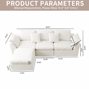 English Elm Modular Cloud Sectional Sofa Four Seat Deep Plush L Shaped Living Room Couch W3653S00009