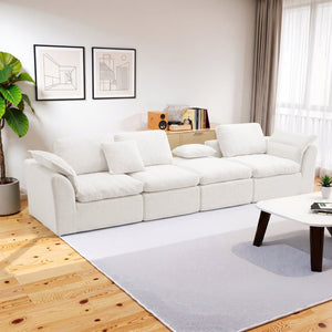 English Elm Modular Cloud Sectional Sofa Four Seat Deep Plush L Shaped Living Room Couch W3653S00009