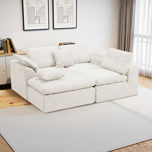 English Elm Modular Cloud Sectional Sofa Four Seat Deep Plush L Shaped Living Room Couch W3653S00009