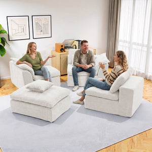 English Elm Modular Cloud Sectional Sofa Four Seat Deep Plush L Shaped Living Room Couch W3653S00009