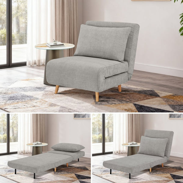 English Elm Max Convertible Sleeper Chair Plush Upholstered Guest Lounger for Small Spaces W3687P370951