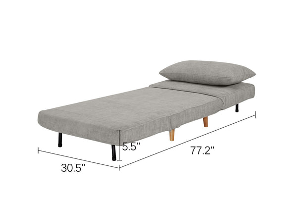 English Elm Max Convertible Sleeper Chair Plush Upholstered Guest Lounger for Small Spaces W3687P370951