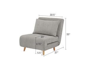 English Elm Max Convertible Sleeper Chair Plush Upholstered Guest Lounger for Small Spaces W3687P370951