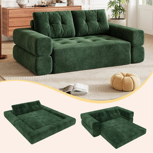 English Elm Fvkind Corduroy Convertible Floor Sofa Foldable Sleeper for Modern Living Spaces W3706P520618