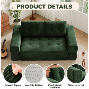 English Elm Fvkind Corduroy Convertible Floor Sofa Foldable Sleeper for Modern Living Spaces W3706P520618