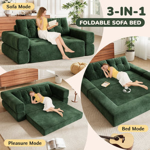 English Elm Fvkind Corduroy Convertible Floor Sofa Foldable Sleeper for Modern Living Spaces W3706P520618