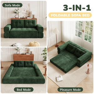English Elm Fvkind Corduroy Convertible Floor Sofa Foldable Sleeper for Modern Living Spaces W3706P520618