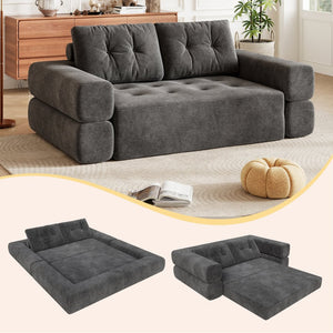 English Elm Fvkind Corduroy Convertible Sleeper Sofa Bed with High-density Foam for Living Room W3706P520630