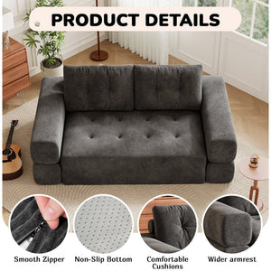 English Elm Fvkind Corduroy Convertible Sleeper Sofa Bed with High-density Foam for Living Room W3706P520630