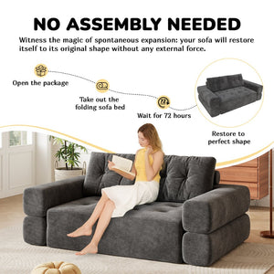 English Elm Fvkind Corduroy Convertible Sleeper Sofa Bed with High-density Foam for Living Room W3706P520630