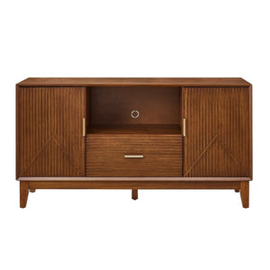 English Elm Mid-Century TV Stand with Wood Veneer Tapered Legs Drawer and Adjustable Cabinet Storage W3720P537050