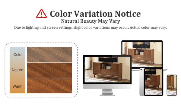 English Elm Mid-Century TV Stand with Wood Veneer Tapered Legs Drawer and Adjustable Cabinet Storage W3720P537050