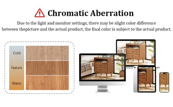 English Elm Nightstand with Built in Charging Station Geometric Drawers and Solid Wood Legs Golden Oak W3720P540586