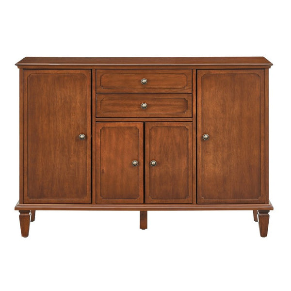 English Elm Sideboard Buffet with Drawers and Enclosed Cabinets Vintage Wood Storage for Living Room Walnut W3720P568491