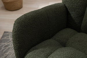 English Elm Teddy Fleece Wingback Glider Rocker Tufted Nursery Chair with Built-In Storage Pocket W3723P494832