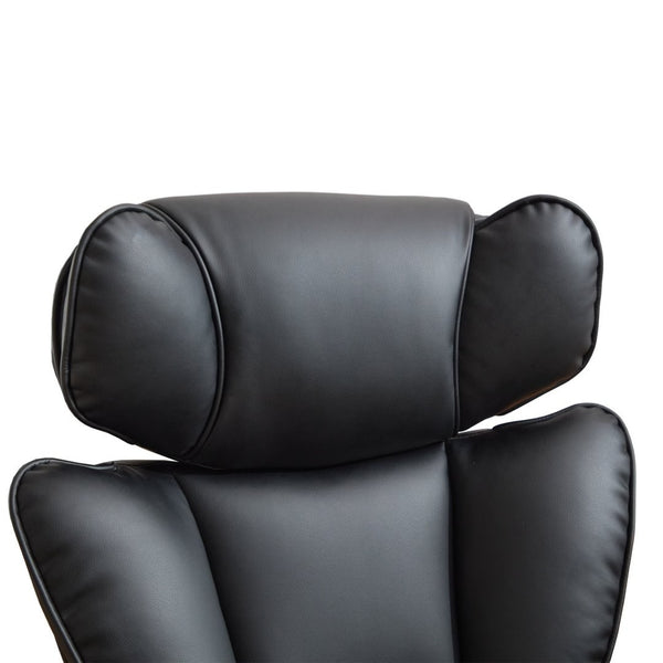 English Elm Office High Back Bonded Leather Reclining Chair with Lumbar Support and Footrest W3723P498100