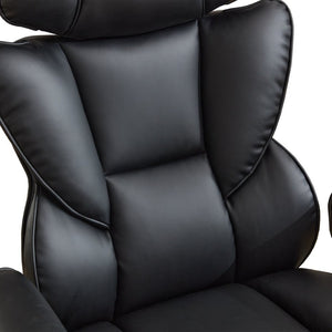 English Elm Office High Back Bonded Leather Reclining Chair with Lumbar Support and Footrest W3723P498100