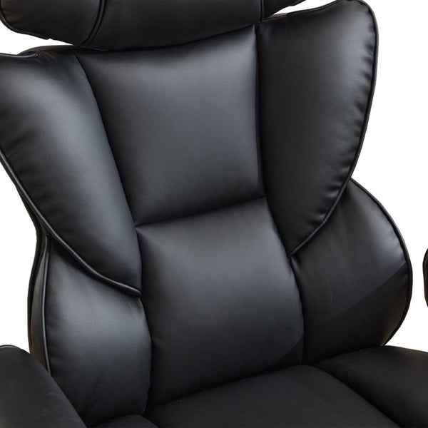 English Elm Office High Back Bonded Leather Reclining Chair with Lumbar Support and Footrest W3723P498100