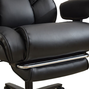 English Elm Office High Back Bonded Leather Reclining Chair with Lumbar Support and Footrest W3723P498100