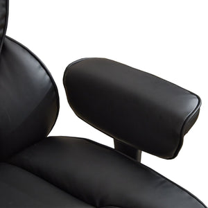 English Elm Office High Back Bonded Leather Reclining Chair with Lumbar Support and Footrest W3723P498100
