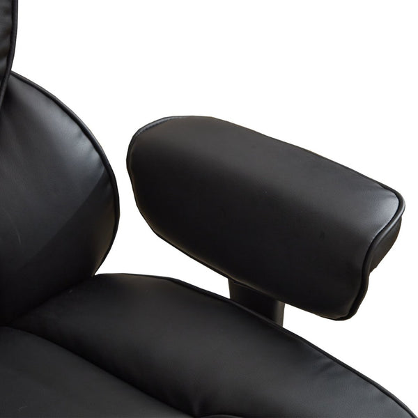 English Elm Office High Back Bonded Leather Reclining Chair with Lumbar Support and Footrest W3723P498100