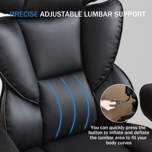 English Elm Office High Back Bonded Leather Reclining Chair with Lumbar Support and Footrest W3723P498100