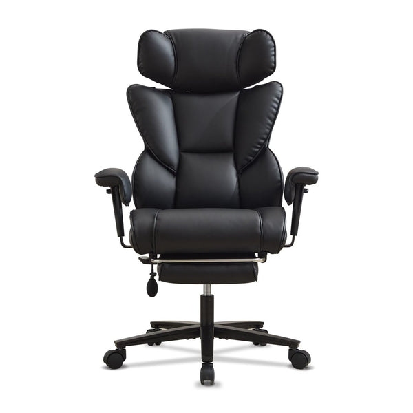 English Elm Office High Back Bonded Leather Reclining Chair with Lumbar Support and Footrest W3723P498100