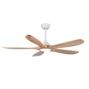 English Elm 52 Inch Natural Wood Blade Ceiling Fan with Dimmable LED Remote and DC Motor W3727P508286