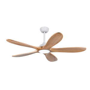 English Elm 52 Inch Natural Wood Blade Ceiling Fan with Dimmable LED Remote and DC Motor W3727P508286
