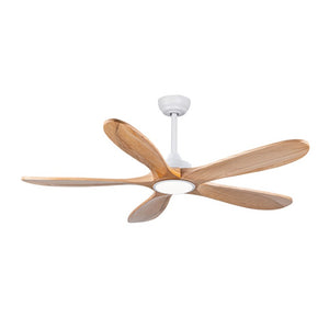 English Elm 52 Inch Natural Wood Blade Ceiling Fan with Dimmable LED Remote and DC Motor W3727P508286