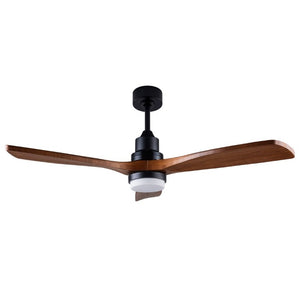 English Elm 52 Inch DC Motor Ceiling Fan Walnut Wood Blades Dimmable LED Remote Indoor Outdoor W3727P508297