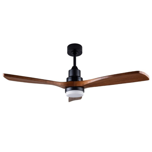 English Elm 52 Inch DC Motor Ceiling Fan Walnut Wood Blades Dimmable LED Remote Indoor Outdoor W3727P508297