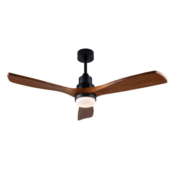 English Elm 52 Inch DC Motor Ceiling Fan Walnut Wood Blades Dimmable LED Remote Indoor Outdoor W3727P508297